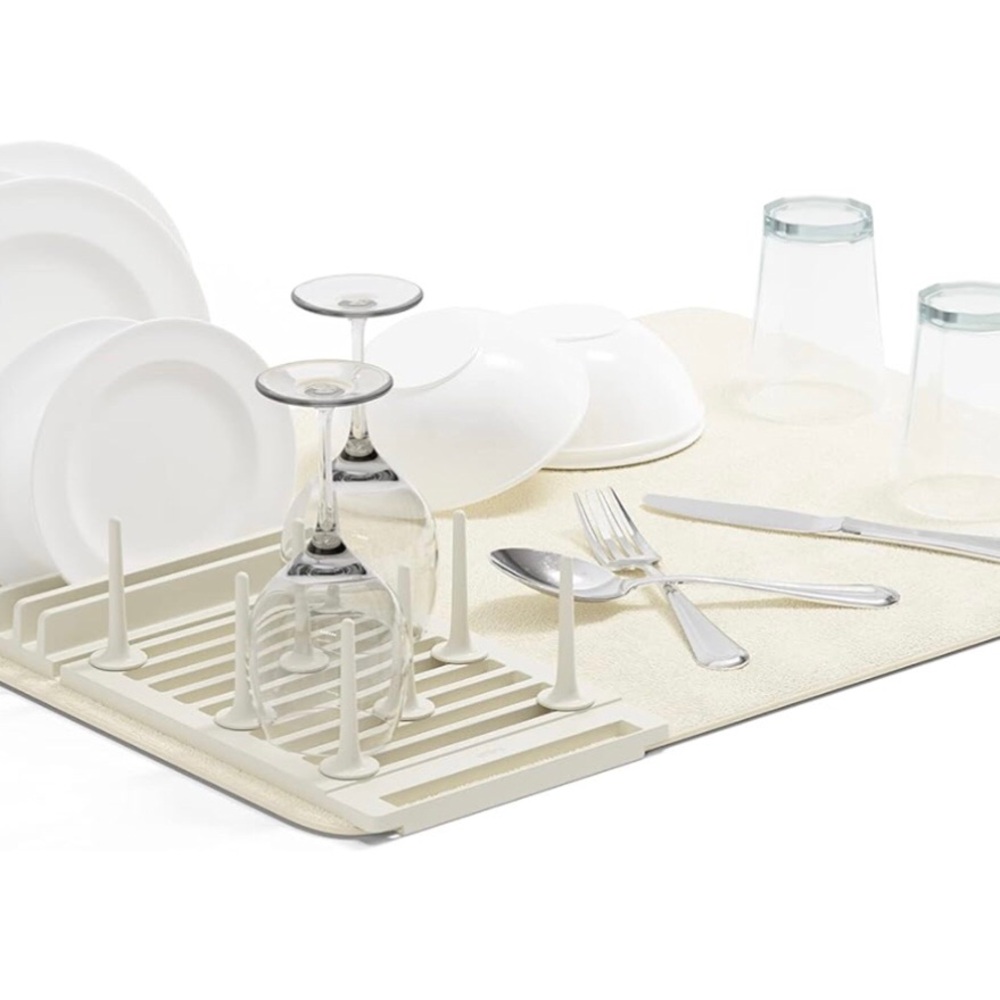 Umbra ~ Udry Peg Drying Rack with Mat & 8 Pegs ~ Linen